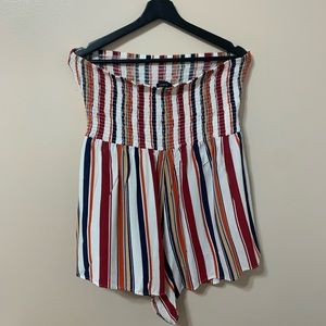 Sleeveless Striped Colorful Romper